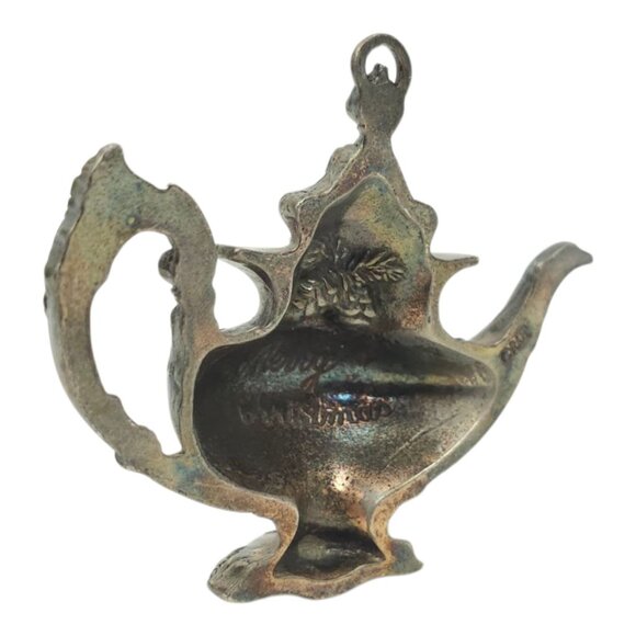 Reed & Barton Christmas Francis Teapot Ornament 1020 Cast Metal Pewter - Picture 7 of 12